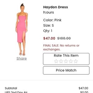 h:ours Pink Haydon Dress